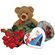 red roses with chocolates and teddy. Poland